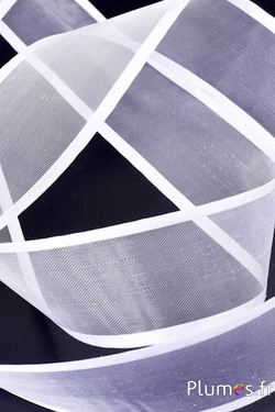 Organza lint met metaaldraad - breedte 4 cm - wit
